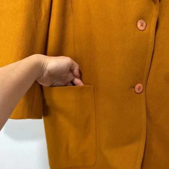 VTG Linda Allard Ellen Tracy Wool Blend Blazer Sz 14 Crest Old Money Career Work - Picture 6 of 11